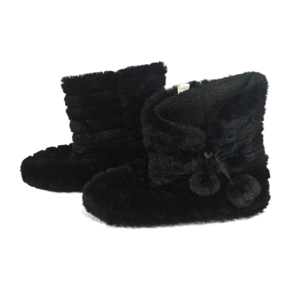 Cozy Black Fuzzy Slipper Boots